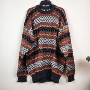 Alpaca connection Peru Pullover Sweater Size Large unisex grandpa Alpaca Blend